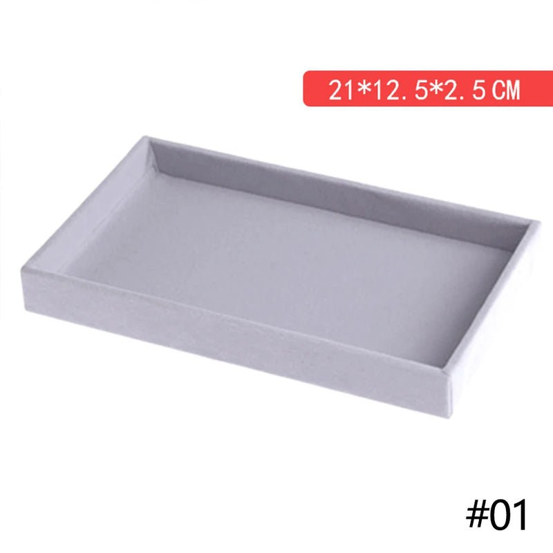 Velvet Jewelry Ring Display Organizer Box - Earring Storage Case