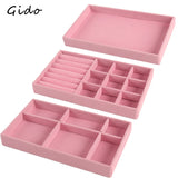 Portable Velvet Jewelry Ring Display Organizer Box Earring Storage Case