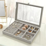 Velvet Jewelry Display Box Organizer for Rings Earrings Necklaces