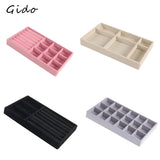 Portable Velvet Jewelry Ring Display Organizer Box Earring Storage Case