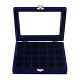 Portable Velvet Jewelry Ring Display Box Tray Holder