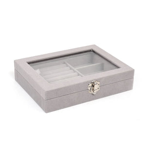 Hot Sales Portable Velvet Jewelry Ring Display Organizer Box Tray Holder