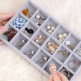 Velvet Jewelry Ring Display Organizer Box - Earring Storage Case