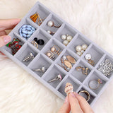 Portable Velvet Jewelry Ring Display Box Holder Earring Storage Case