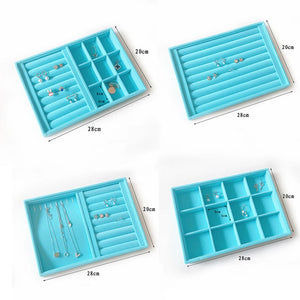 Velvet Jewelry Ring Earring Storage Box Display