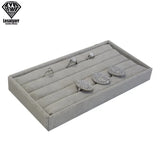 Portable Velvet Jewelry Ring Display Organizer Box Holder Earring Storage Case