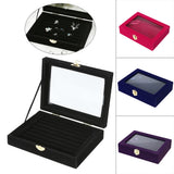 Portable Velvet Jewelry Ring Display Box Tray Holder