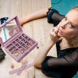 Velvet Jewelry Ring Display Box Tray Holder