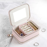 Portable Velvet Jewelry Ring Display Box Earring Storage Case