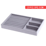 Velvet Jewelry Ring Display Organizer Box - Earring Storage Case