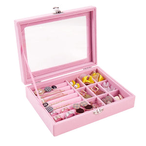 Velvet Jewelry Ring Display Box Tray Holder