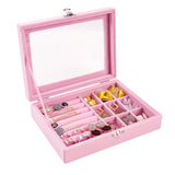 Velvet Jewelry Ring Display Box Tray Holder
