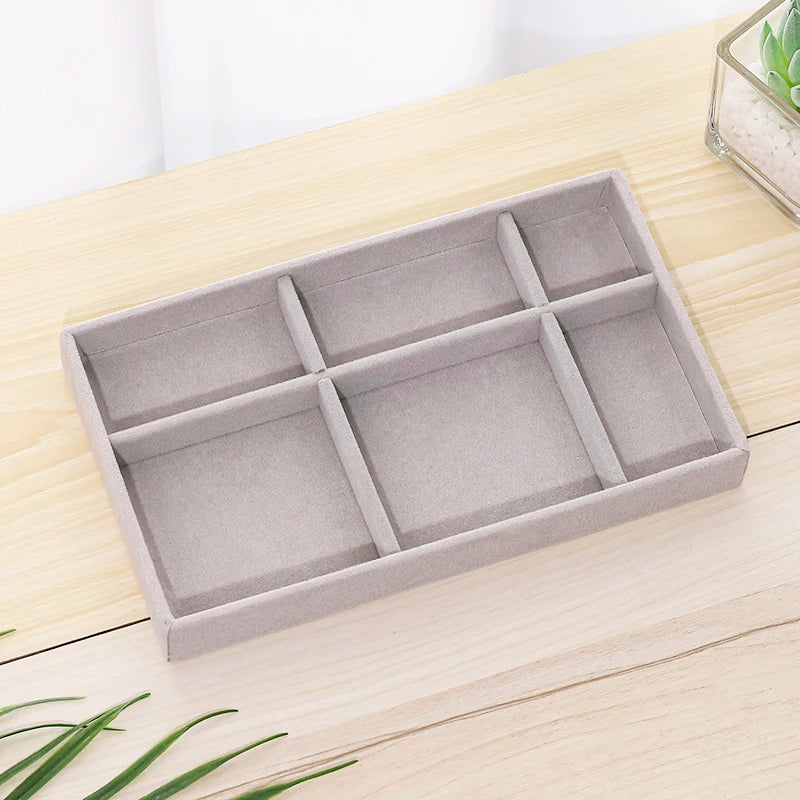 Portable Velvet Jewelry Ring Display Organizer Box Holder Earring Storage