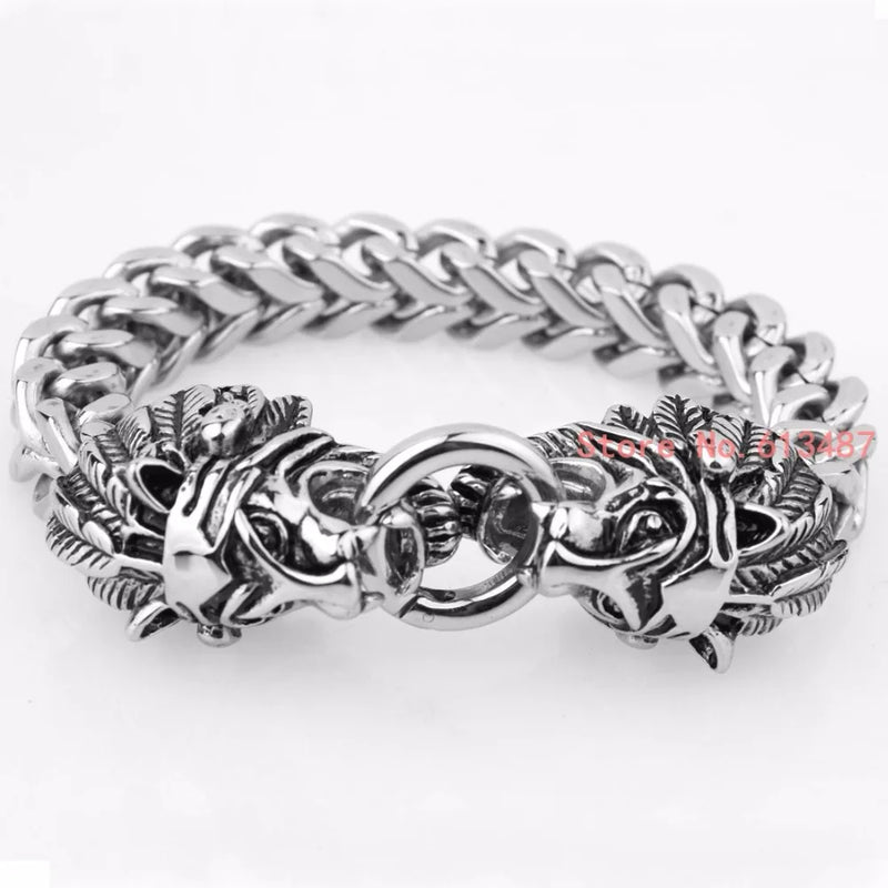 Punk Gothic Pirate Skull Bracelet Stainless Steel Jewelry