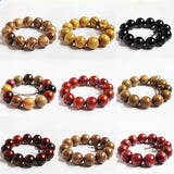 Green Sandalwood Rosewood Wood Ebony 20mm 12 Pieces Buddhas Meditation Bracelet