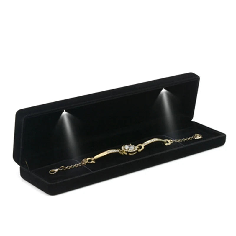 LED Light Jewelry Storage Box Necklace Organizer