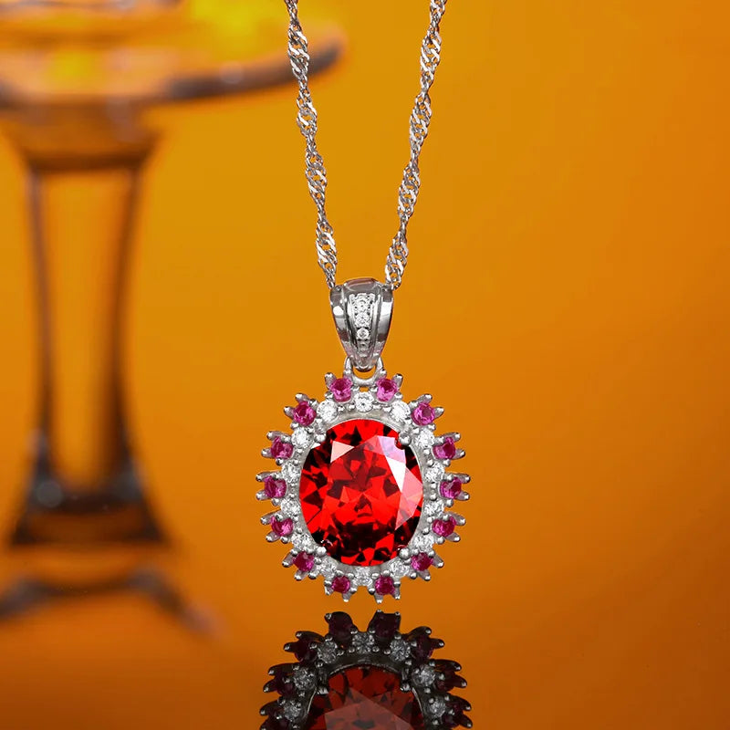 Original High Carbon Diamond Necklace Padma S925 Silver Gem Pendant