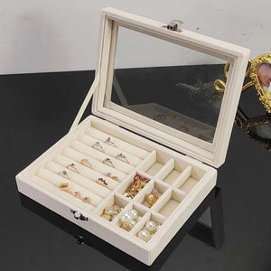 Portable Velvet Jewelry Ring Earring Holder