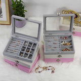 Portable Velvet Jewelry Ring Earring Holder