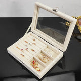 Portable Velvet Jewelry Ring Earring Holder