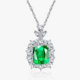 S925 Sterling Silver High Carbon Diamond Ruby Pendant Necklace