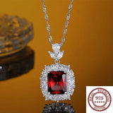 S925 Sterling Silver Diamond Turquoise Pendant Necklace