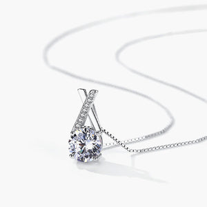 S925 Sterling Silver X-Shaped Zircon Choker CZ Necklaces