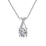S925 Sterling Silver X-Shaped Zircon Choker CZ Necklaces