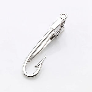 Silver Hook Tie Clips Mens Wedding Slim Tie Bar