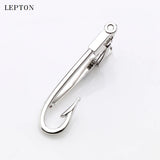 Silver Hook Tie Clips Mens Wedding Slim Tie Bar