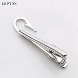 Silver Hook Tie Clips Mens Wedding Slim Tie Bar