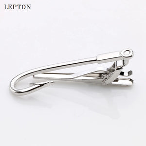 Silver Hook Tie Clips Mens Wedding Slim Tie Bar