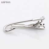 Silver Hook Tie Clips Mens Wedding Slim Tie Bar