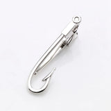 Silver Hook Tie Clips Mens Wedding Slim Tie Bar