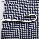 Silver Hook Tie Clips Mens Wedding Slim Tie Bar