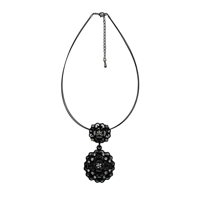 Hot Salt Necklace Electrophoresis Zinc Alloy Hollow Out Rope Chain Pendant