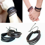 Hand-Woven Leather Bracelet Multilayer Wrap Wristband