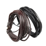 Hand-Woven Leather Bracelet Multilayer Wrap Wristband