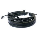 Hand-Woven Leather Bracelet Multilayer Wrap Wristband