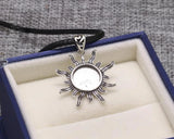 Sterling Silver Sun Flame 12mm Pendant Blank for Round Base Tray