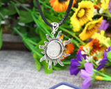 Sterling Silver Sun Flame 12mm Pendant Blank for Round Base Tray