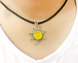 Sterling Silver Sun Flame 12mm Pendant Blank for Round Base Tray
