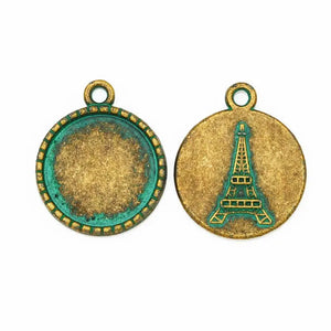 Alloy Round Patine Necklace Pendant Charms Aerugo Pendant Jewelry Accessories