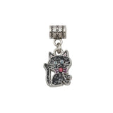 30pcs ENAMEL Bowtie Cat Dangle Bead European Charm Bracelets