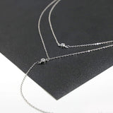 925 Silver Double Chain Necklace Set Crystal Zircon Jewelry