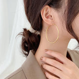 925 Silver Needle Ladies Hoop Earrings Anti Allergy