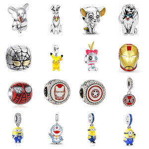 925 Sterling Silver Hero Pendant Dog Beads for Bracelet or Necklace