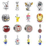 925 Sterling Silver Hero Pendant Dog Beads for Bracelet or Necklace