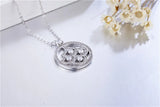 925 Sterling Silver Flower Necklace Pendant with High SONA Diamond