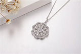 Flower Necklace Pendant 925 Silver High SONA Diamond Women Birthday Gift
